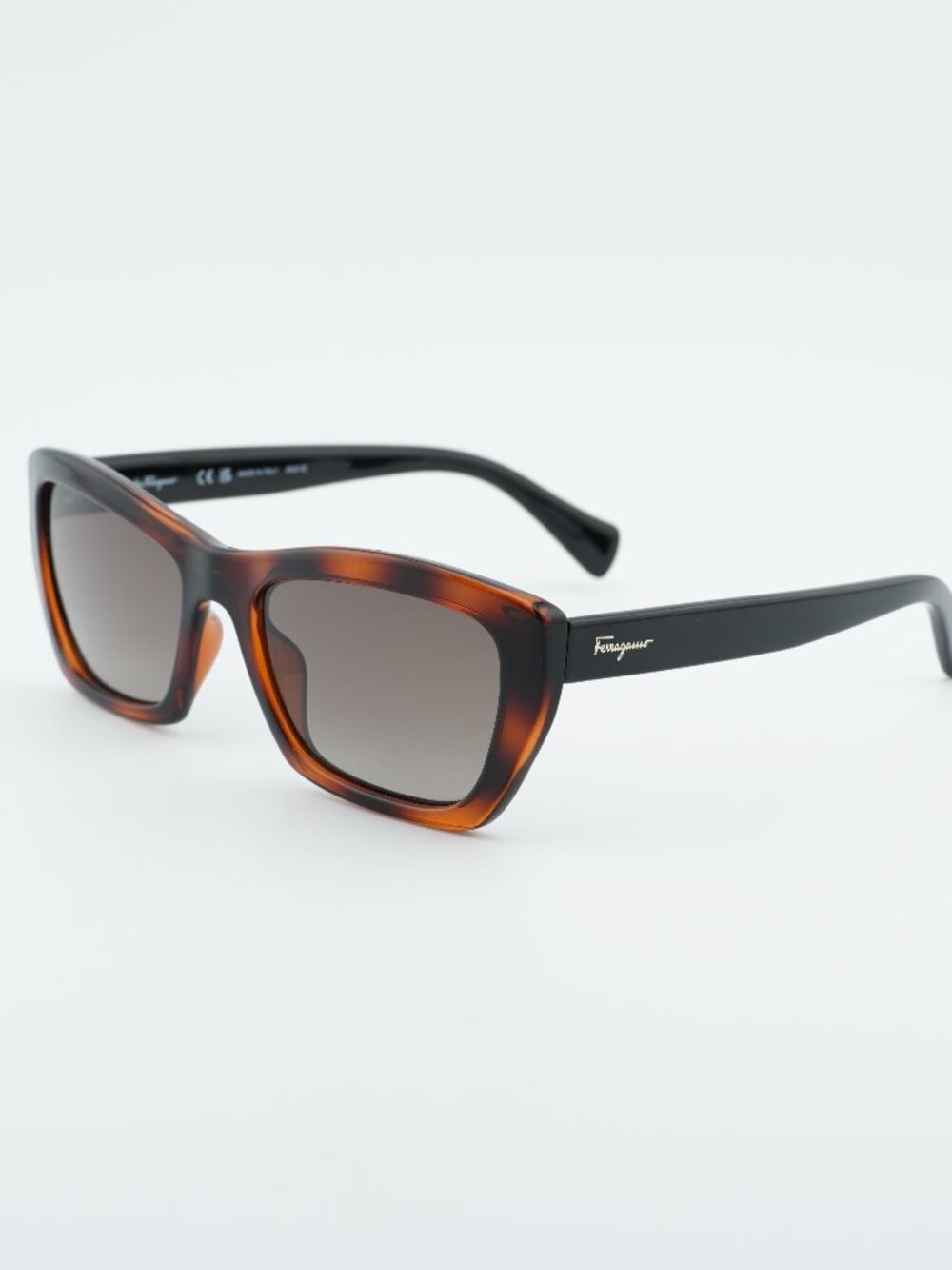 Salvatore Ferragamo SF958S 214 Sunglasses Havana Rectangle Frame, Grey Lenses
